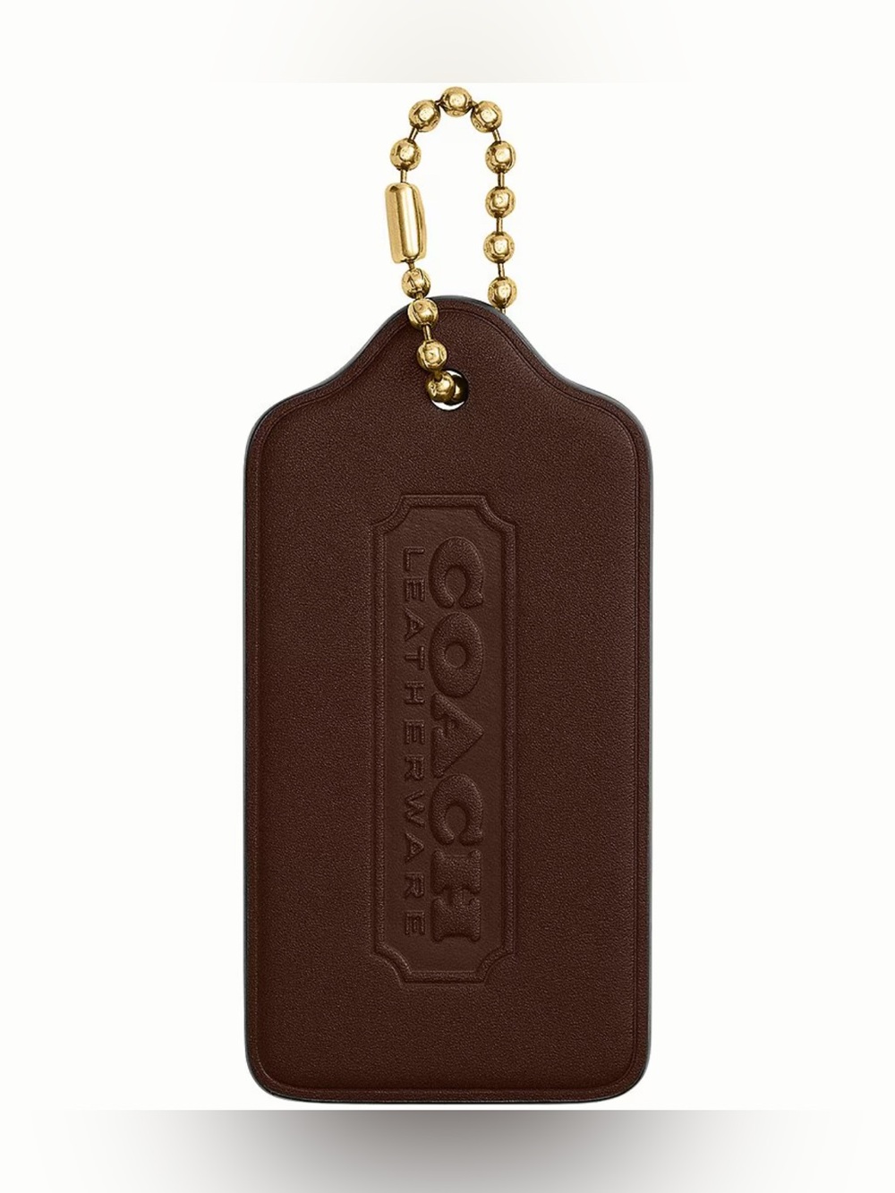 COACH XL Oversize Brown Hangtag Purse Charm Leather
